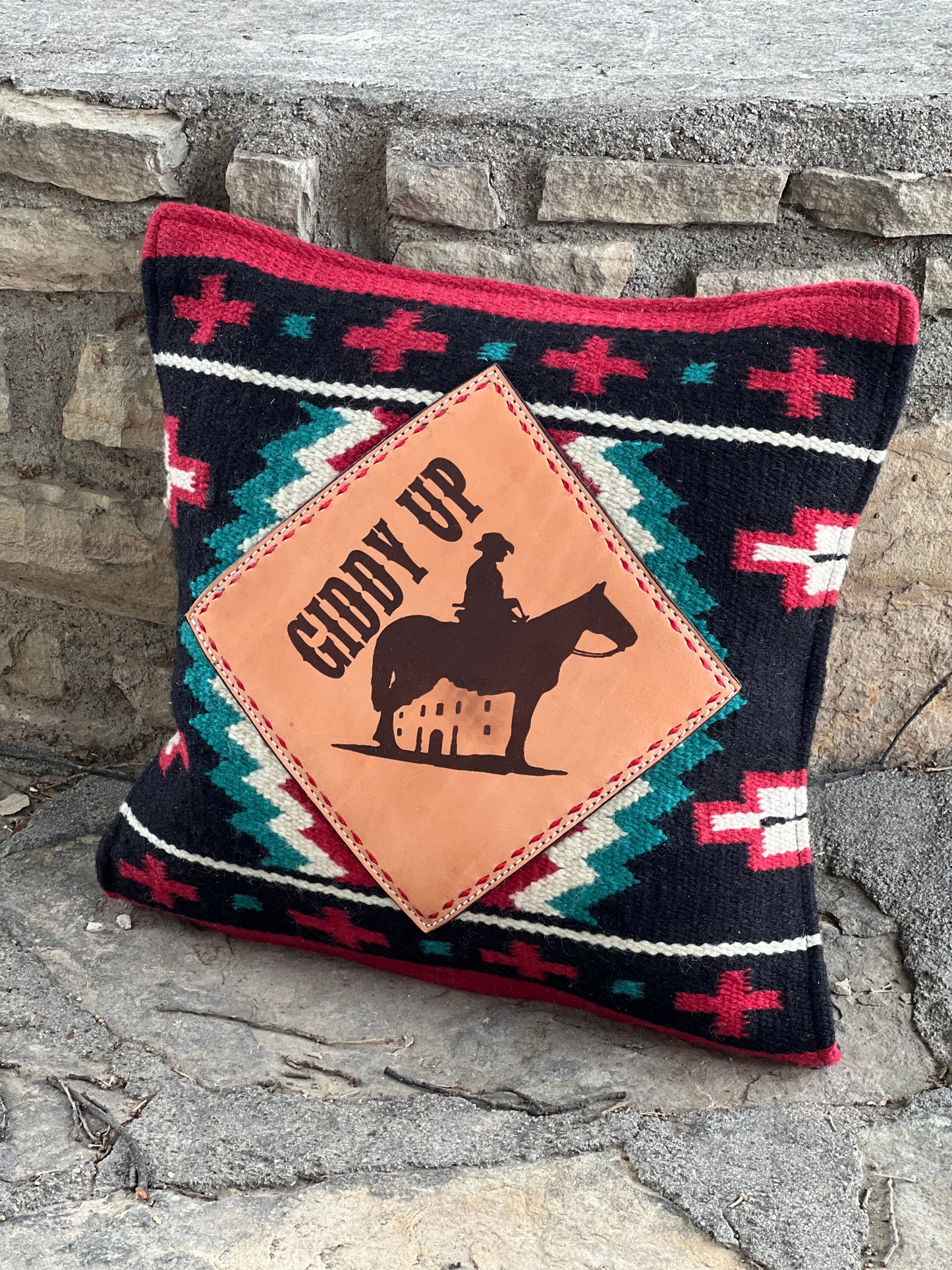 PRE-ORDER Throw Pillow- Custom laser brand/logo w/ Buckstitch