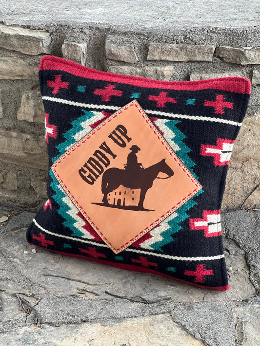 PRE-ORDER Throw Pillow- Custom laser brand/logo w/ Buckstitch