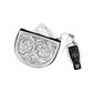 Black leather tooled keychains Coin bag