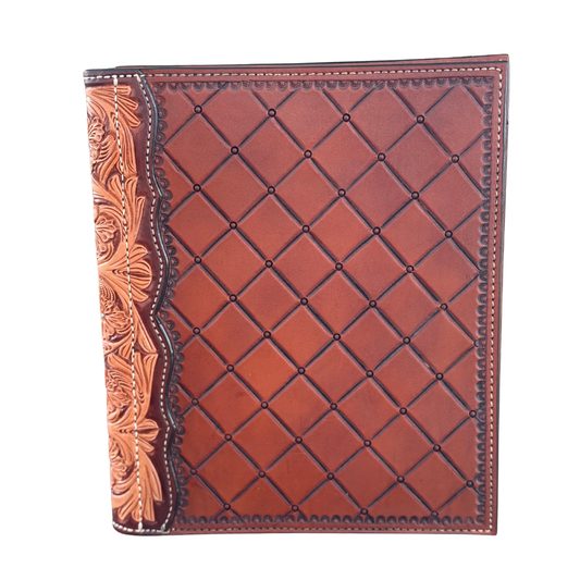 Large portfolio full quilted with tooled yoke
