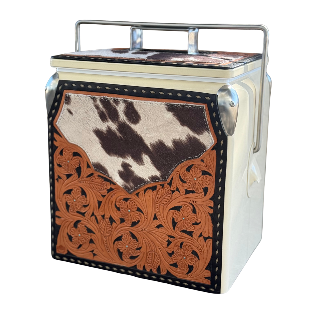 Retro Rodeo Cream Cooler- Cow Suede