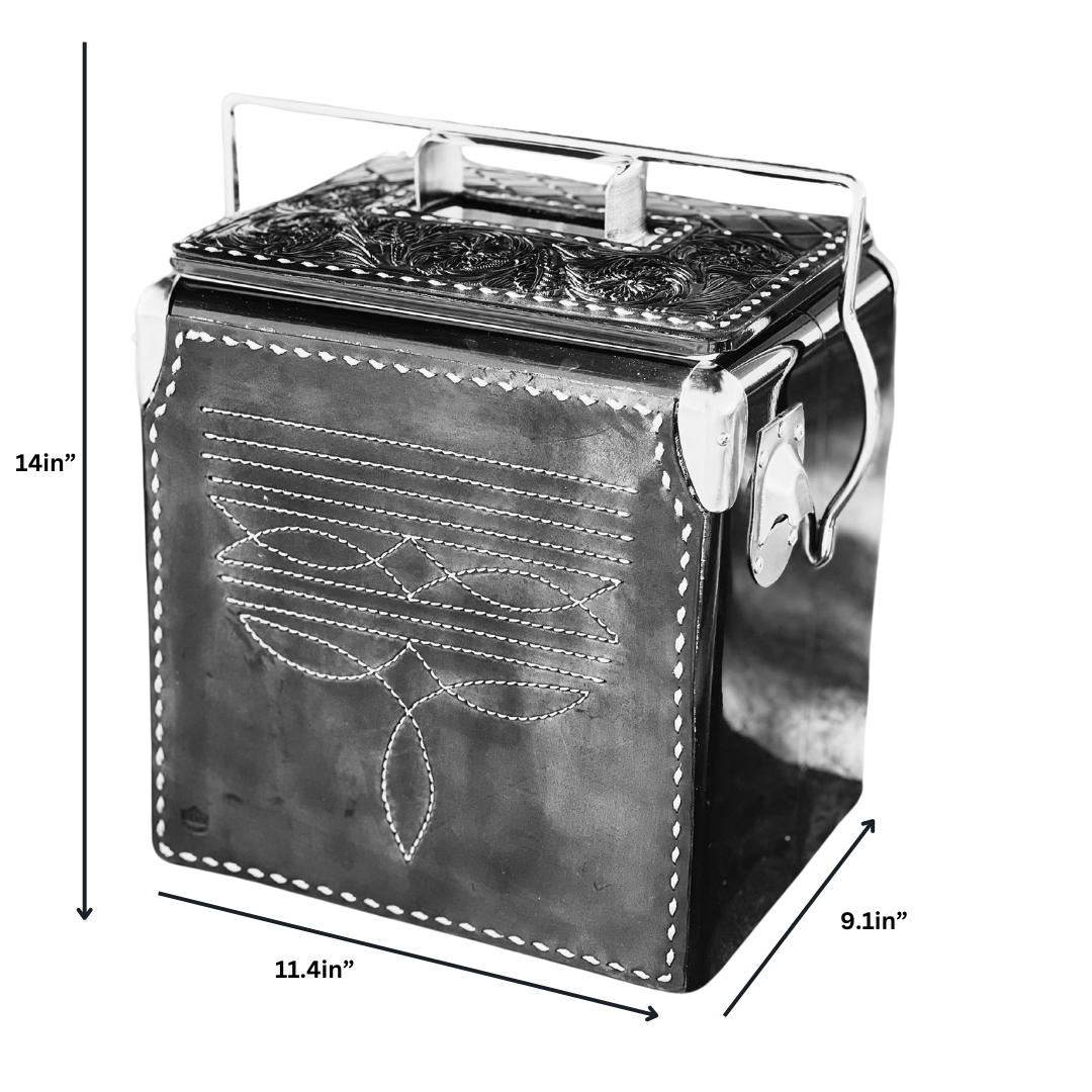 Retro Rodeo White Cooler- Toast Cowboy Stitch