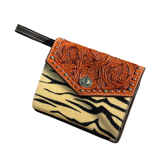 The Exotic Wallet Clutch | Turquoise Sunset & Tiger (2)