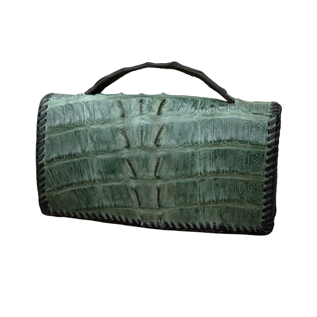 The Dime | Genuine Gator Mini Handbag - Emerald
