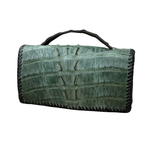 The Dime | Genuine Gator Mini Handbag - Emerald