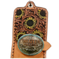 Sunflower Buckle Holder Golden Leather w/ Buckstitch