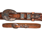 Custom 4-Piece Buckle Set with Ranger Belt (Basket Tooled)
