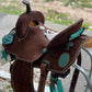Turquoise Cowgirl Barrel Saddle