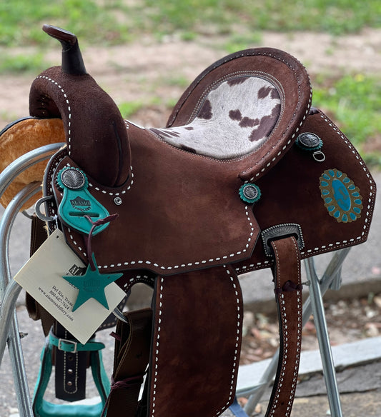 15" Turquoise Cowgirl Barrel Saddle