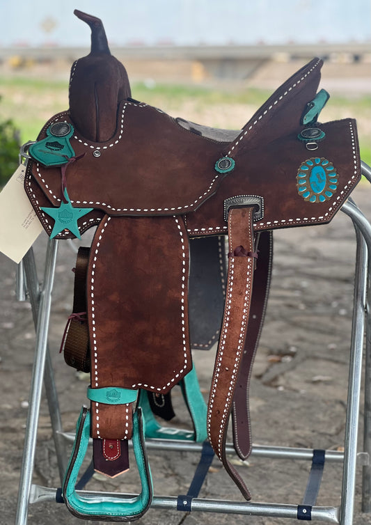 Turquoise Cowgirl Barrel Saddle