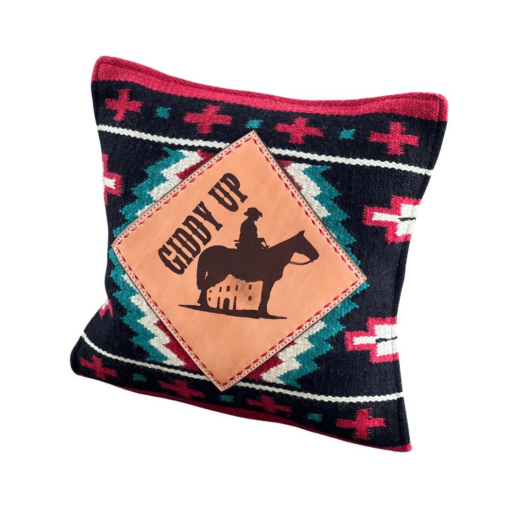 PRE-ORDER Throw Pillow- Custom laser brand/logo w/ Buckstitch
