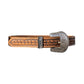 This is our STRAIGHT golden leather belt with waffle tooling and an antique finish. It comes with a silver belt buckle and silver belt loop.