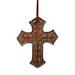 Cross vintage metallic rose dust overlay with copper buckstitch. 