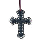 108-JGA Cross toast leather black gator overlay with crystals and spots