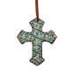 Cross chocolate leather turquoise gator overlay with Swarovski crystals and SS spots.
