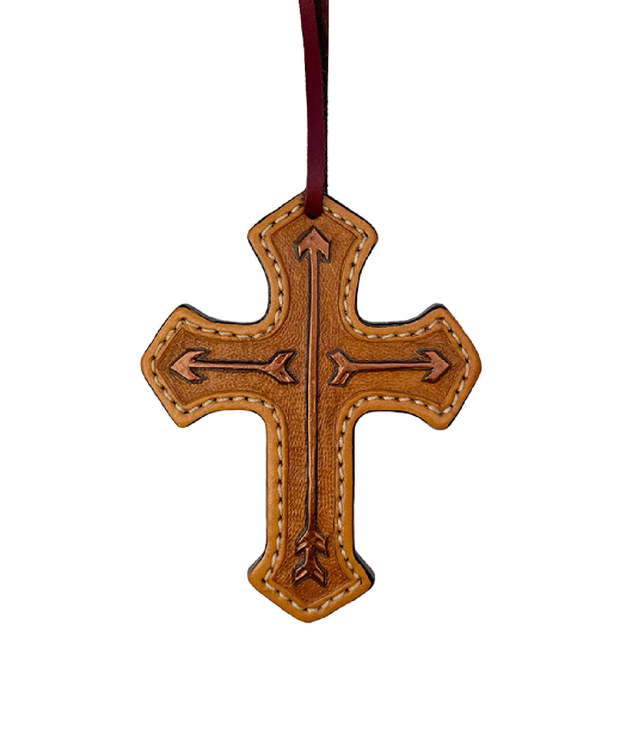 108-RA Cross golden leather with painted arrows