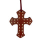 108-TBS Cross plain or rough out toast leather with buckstitch