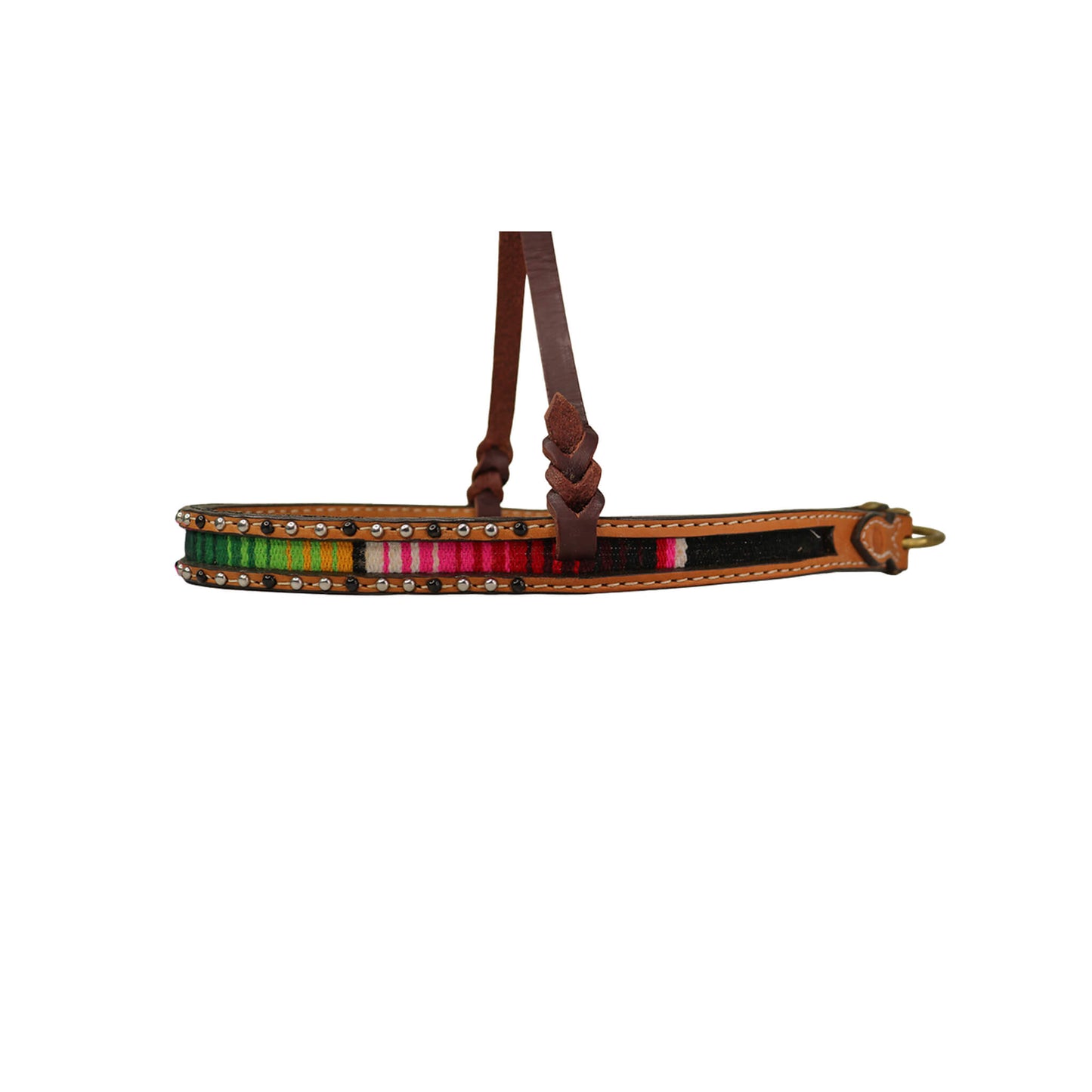 2000-SERAPE Noseband golden leather serape inlay with spots