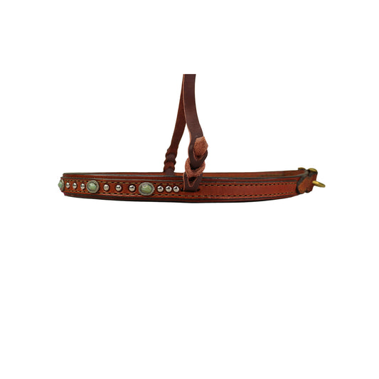 2000-TP4 Noseband toast leather with stones and SS spots