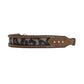 200-BLKCHEETAH Wither strap rough out chocolate leather black cheetah inlay with spots