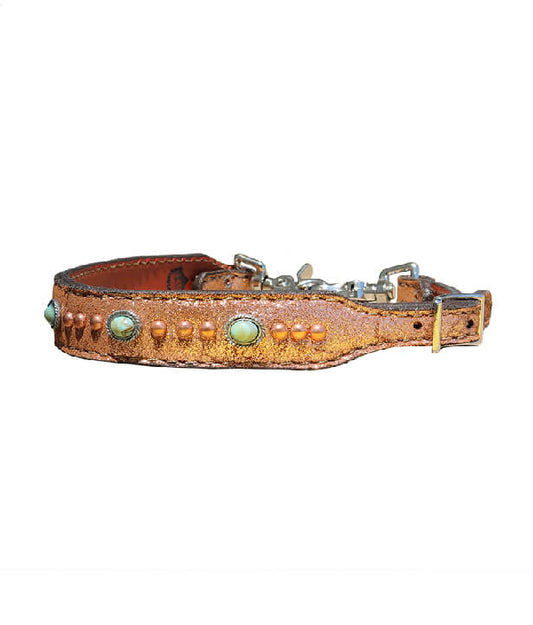 200-CE Wither strap copper crackle overlay with spots and stones