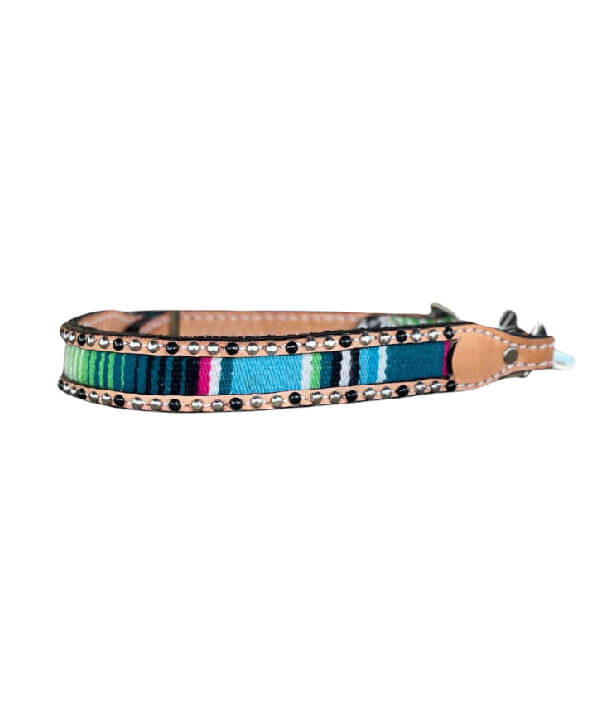 200-SERAPE Wither strap golden leather serape inlay with spots