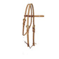 1/2" Straight browband headstall harness leather cowboy ties brass hardware.