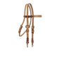 1/2" Straight browband headstall harness leather cowboy ties brass hardware.