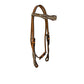 1/2" Scalloped browband headstall golden leather brown gator overlay with swavorski crystals and SS spots.