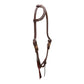 5/8" Flat one ear headstall oiled harness leather with rawhide loops and spots. 