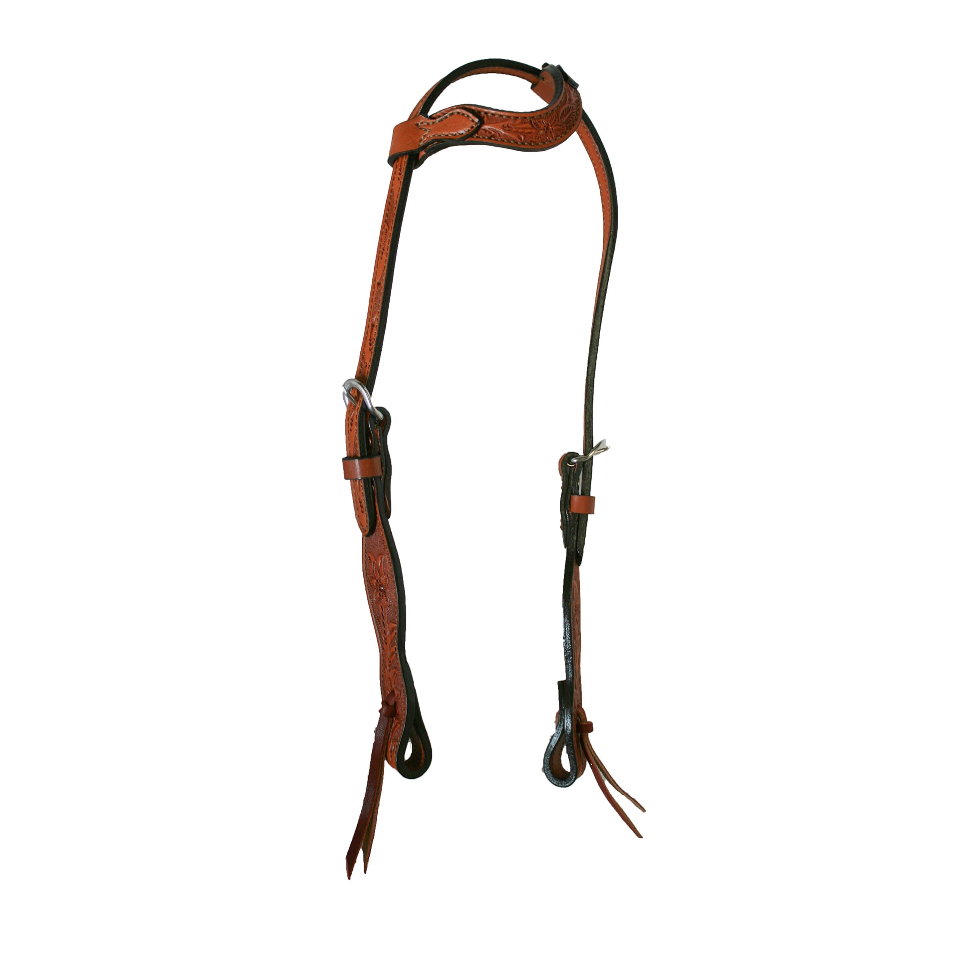 5/8" wave one ear headstall toast leather AA tooling.