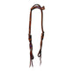 5/8" wave one ear headstall toast leather combo AA/Star tooling with multicolored background paint.