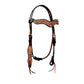 2117-JC 1-1/2" Wave browband headstall toast leather copper crackle overlay with crystals and spots