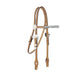 LAST ONE! 2715-KS 1/2" Pony straight browband headstall basket tooled with silver bars and silver hardware
