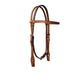 2715-TK 1/2" Pony straight browband headstall toast leather basket tooled