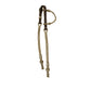 1/4" Round one ear headstall chocolate leather rawhide full braided with quick changes.