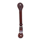 Infant spur straps toast leather basket tooled.