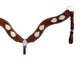 2-1/2" Wave breast collar toast leather white inlay teardrop with white buckstitch.