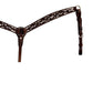 1-3/4" Contour breast collar chocolate leather floral tooled with white background paint.