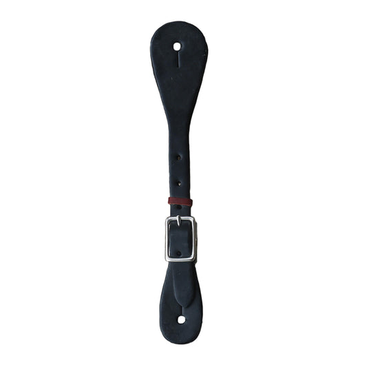 387-A Men's Spur straps Black Leather