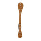 Ladies and kid's spur straps golden leather basket tooled with SS spots