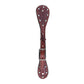 *obsolete* Ladies and kid's spur straps toast leather basket tooled with SS spots.