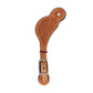 Kid's spur straps golden leather basket tooled. 