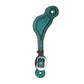 381-Q Youth spur straps turquoise leather border shell tooling