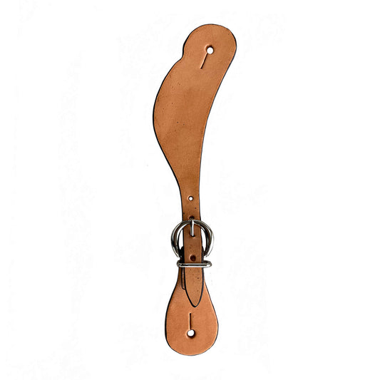 Ladies spur straps golden leather.