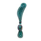 Ladies and youth spur straps turquoise leather spiral tooling with SS spots. (Color may vary)
