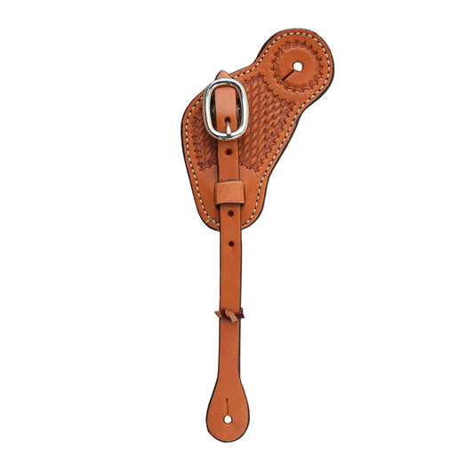 Men's cowboy spur straps basket tooled.