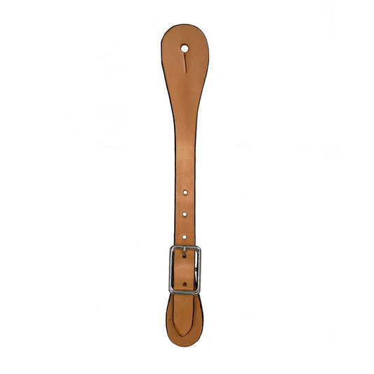 Men's spur straps golden leather.