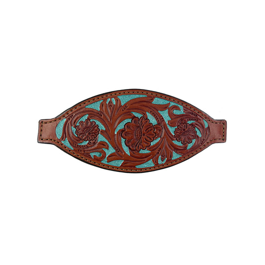 4310-FT Bronc nose toast leather floral tooled with background paint