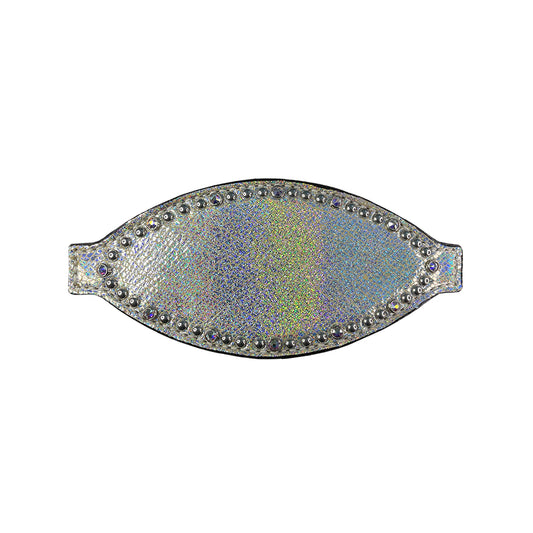 Bronc nose chocolate leather holographic overlay with Swarovski crystals and SS spots.